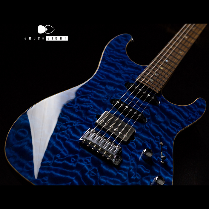 【SOLD】SuhrStandard SSH Quilt Top "Trans Dark Blue"  Matching Figured Head 2011's