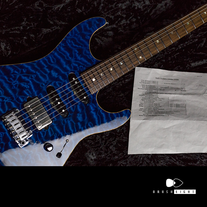 【SOLD】SuhrStandard SSH Quilt Top "Trans Dark Blue"  Matching Figured Head 2011's