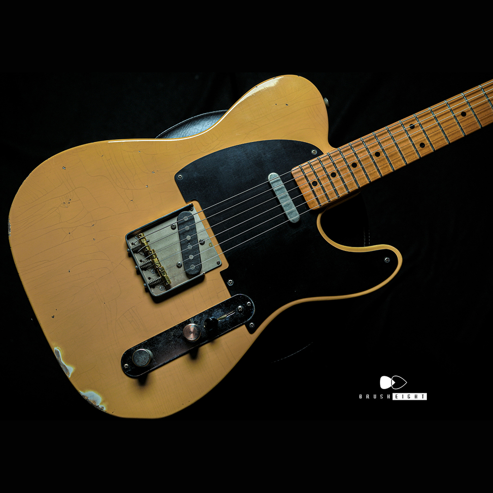 【SOLD】TMG Guitar Co. Gatton “Blackguard” Butterscotch Blonde  “Heavy Checking”