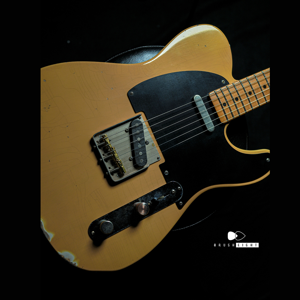 【SOLD】TMG Guitar Co. Gatton “Blackguard” Butterscotch Blonde  “Heavy Checking”