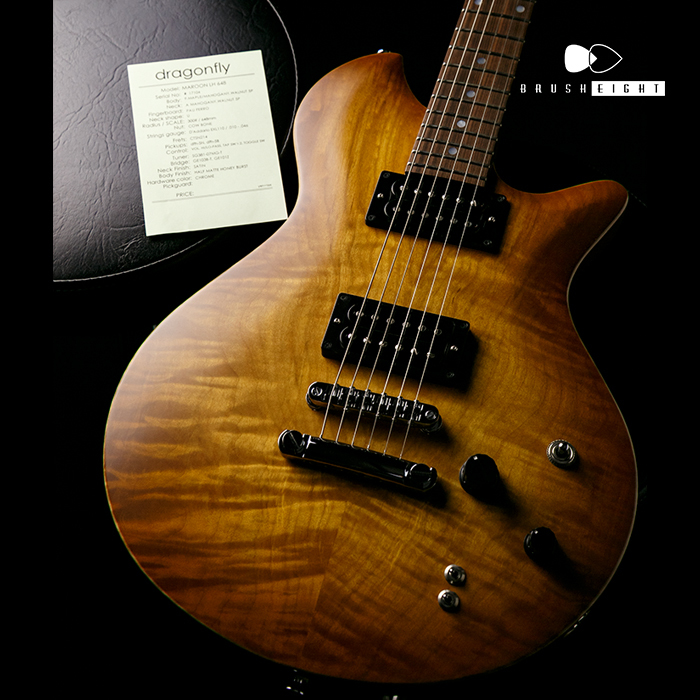 【SOLD】dragonfly MAROON LH 648  Flame Maple top  "Half Matte Honey Burst”