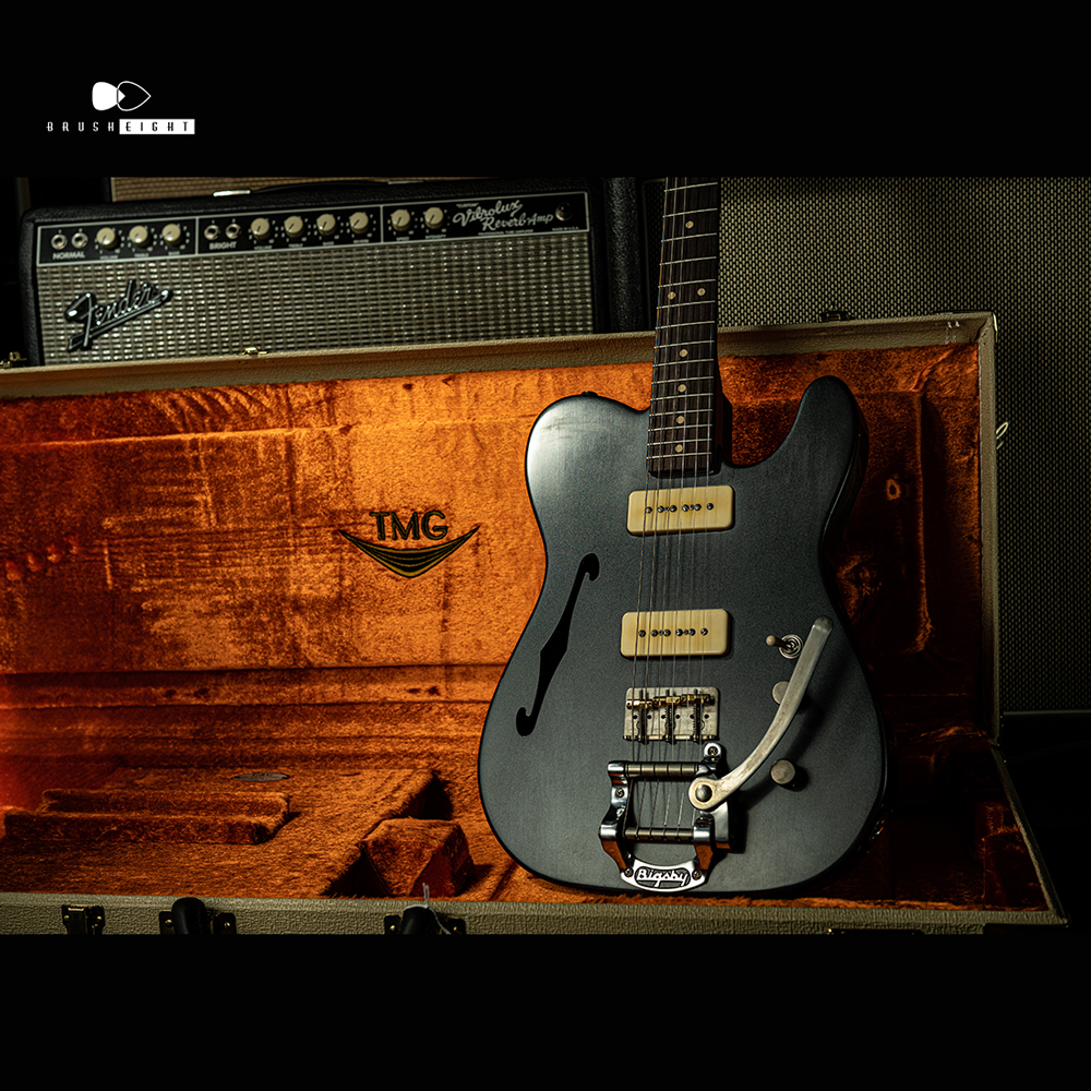 【SOLD】TMG Guitar Co. Custom Gatton Thinline  Bigsby “Charcoal Frost Metallic”