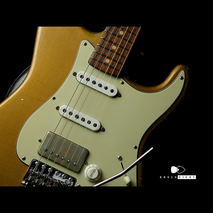 【SOLD】TMG Guitar Co. Dover HSS “Aged Gold”   Medium Aged & Hard Checking