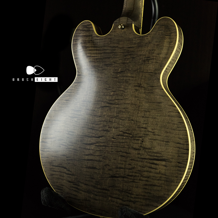 【SOLD】Brusheight "ProtoType" Semi Acoustic "Flame Maple" Seethrough Black