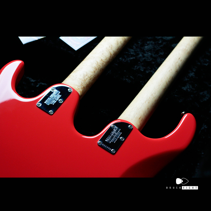 【SOLD】MusicMan "BFR" Silhouette Double Neck "Coral Red"