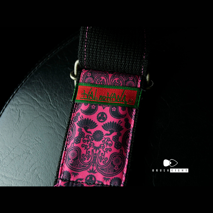 【1本入荷】  Brush eight × Halnohana ハンドメイド  Guitar Strap 和柄ペイズリー Pink