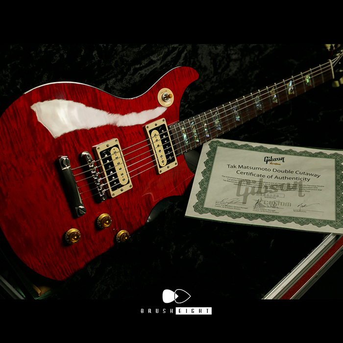 【SOLD】Gibson Custom Shop Tak Matsumoto DC Cherry Red  1P Flame Top #036