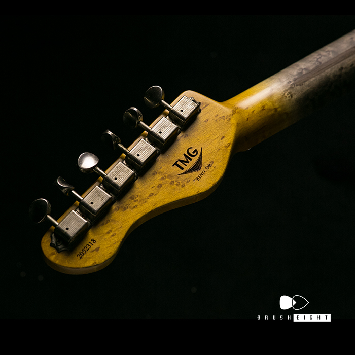 【SOLD】TMG Guitars Co. Gatton  “Blackguard”  Light Aging & Hevy Checking bird's-eye Maple