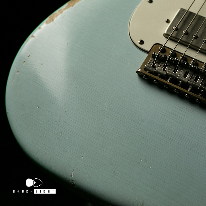 【SOLD】TMG Guitar Co. Dover HSS "Sonic Blue”Medium Aging & Hevy Checking 5A Flame & Brazilian