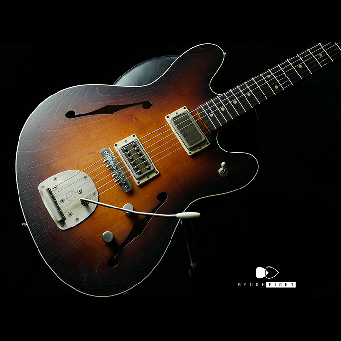 【SOLD】TMG Guitar Co. Starcaster with Mastery Bridge and Vibrato “Tabacco Sunburst” Light Aging