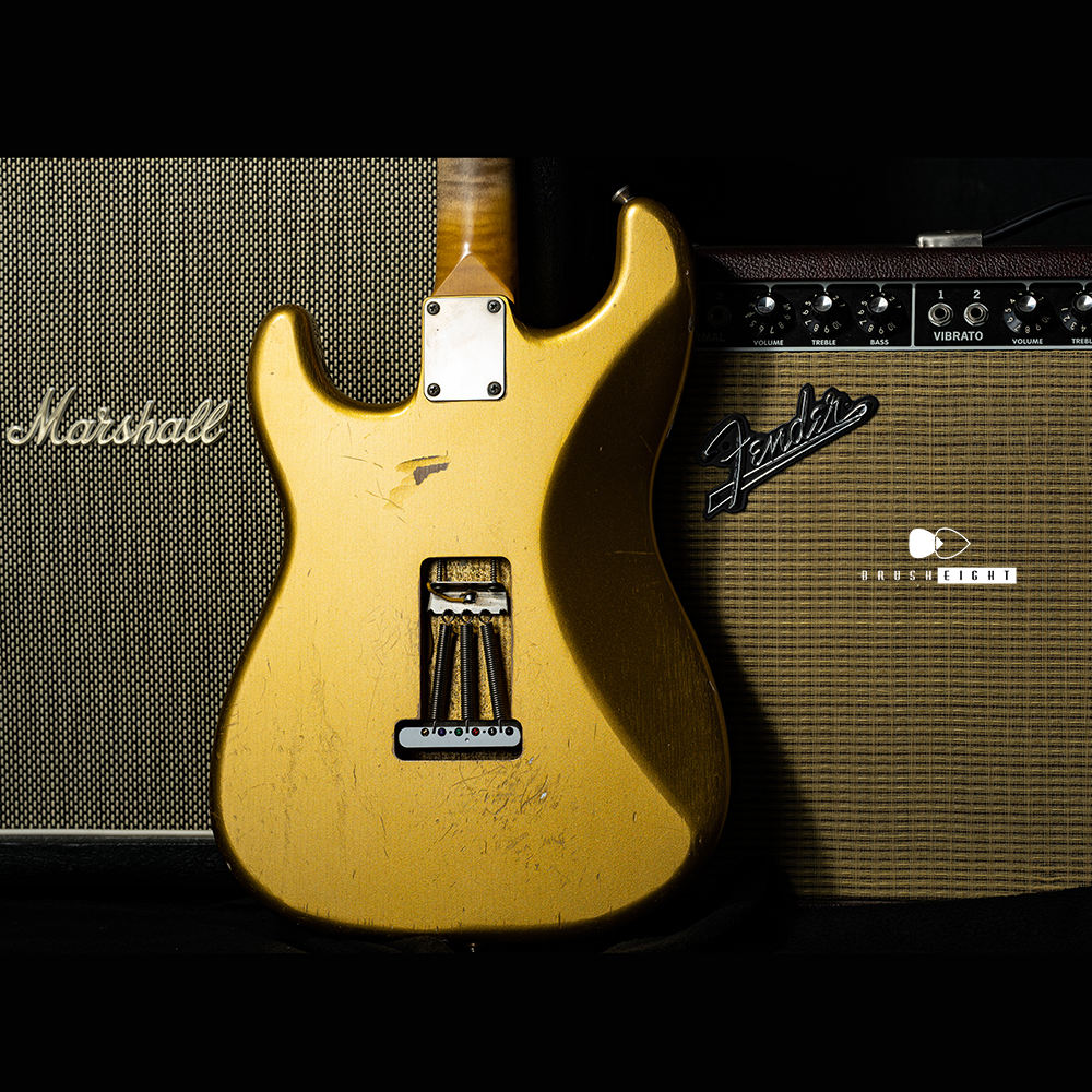 TMG Guitar Co. Dover SSS Aged Aztec Gold “5A Flame Maple” Midium Checking
