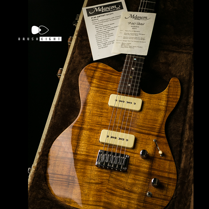 【SOLD】Melancon Guitars P-90 Artist “Natural” Flame Koa & Brazilian Rosewood 2007’s