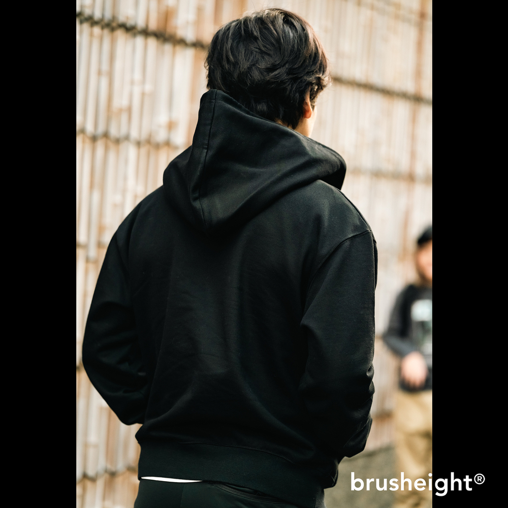 Brush eight オリジナル ジップアップパーカー Black