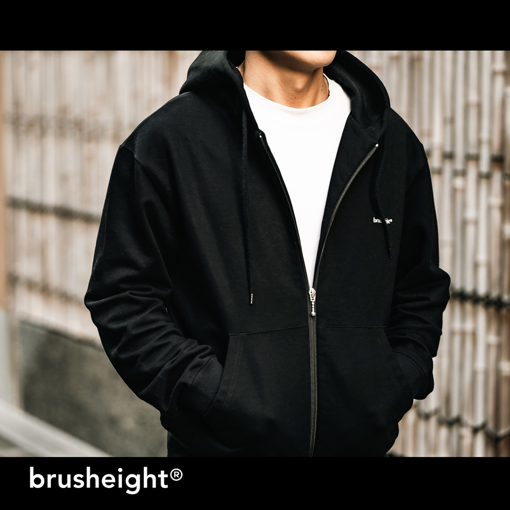 Brush eight オリジナル ジップアップパーカー Black