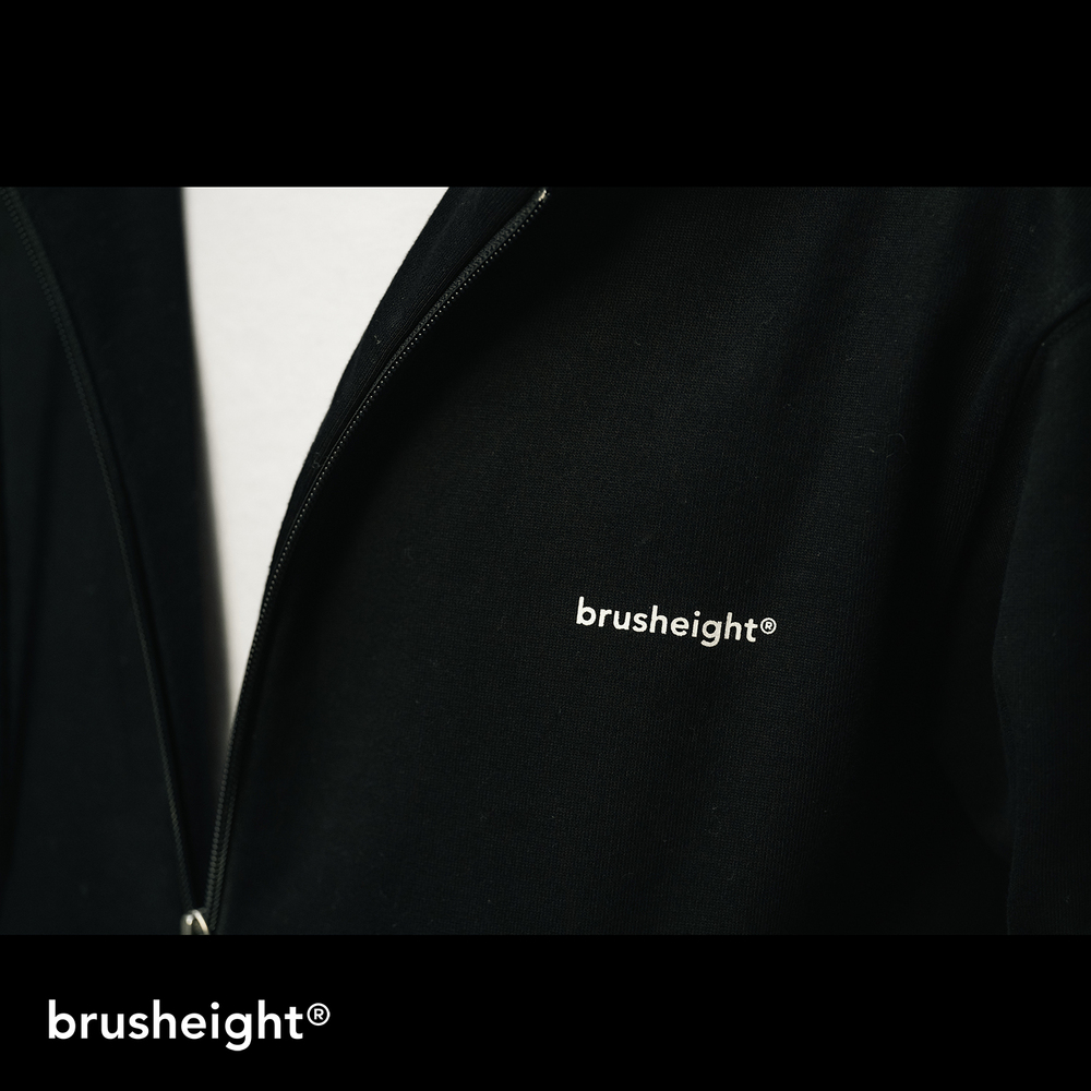 Brush eight オリジナル ジップアップパーカー Black