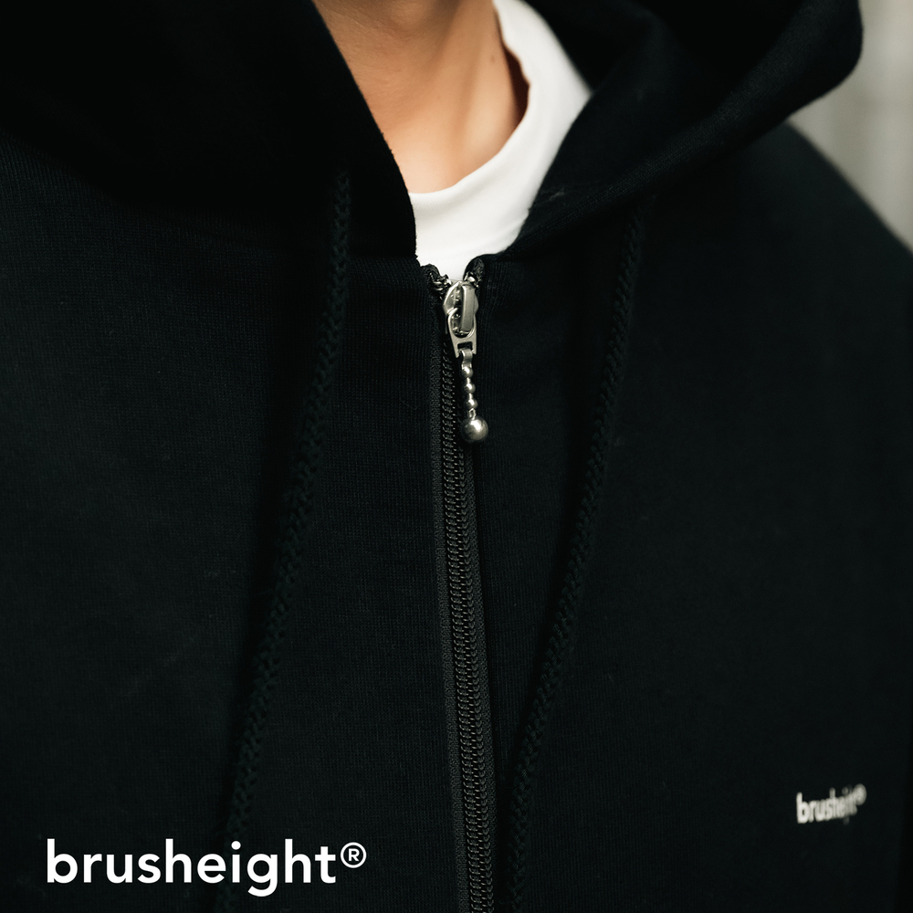 Brush eight オリジナル ジップアップパーカー Black