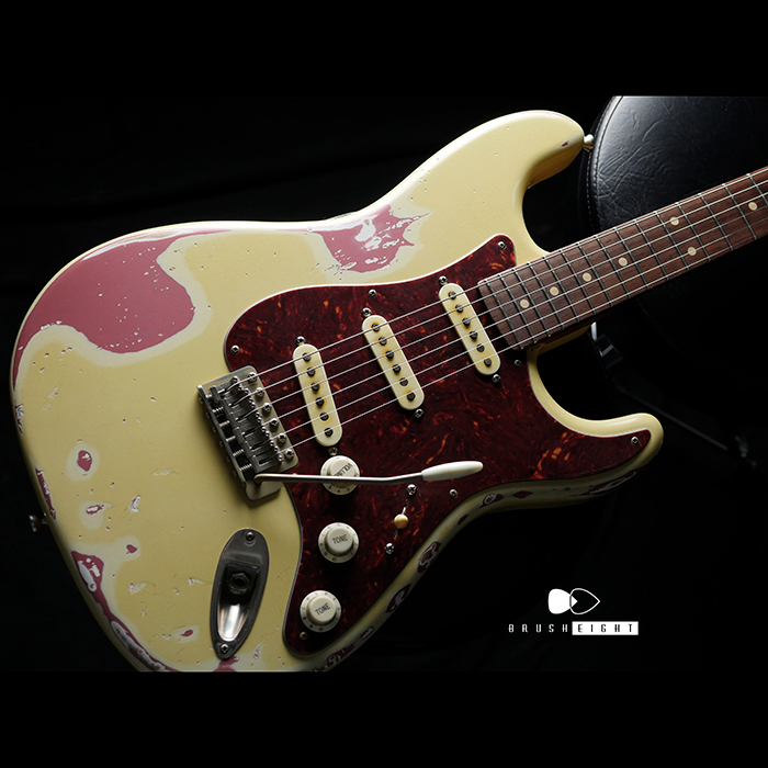 【SOLD】TMG Guitar Co. Dover SSS 22F “Bronde & Burgandy Mist ”   5A Super Flame & Brazilian Board