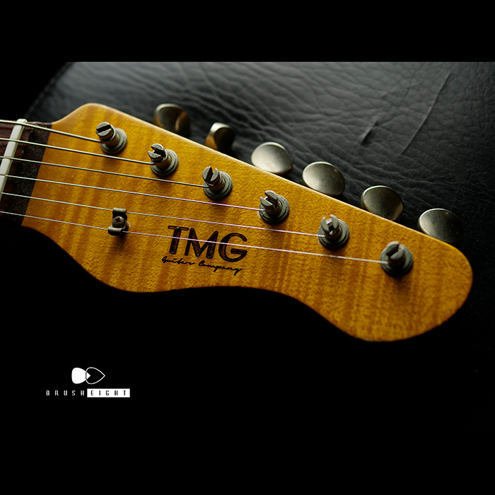 【SOLD】TMG Guitar Co. Dover HSS “White Blonde” Medium Aging 5A Flame